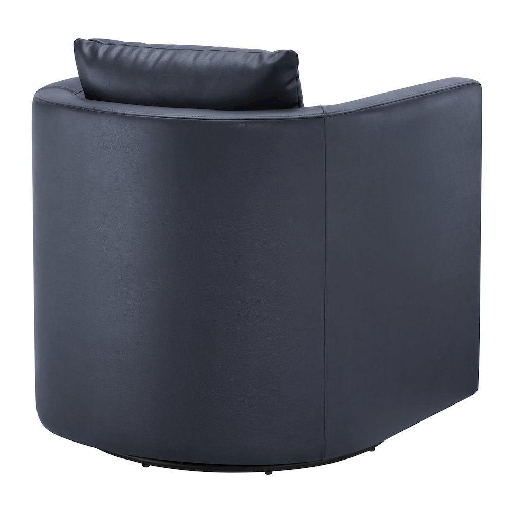 Sheldon Midnight Blue Faux Leather Swivel Barrel Chair. Picture 16