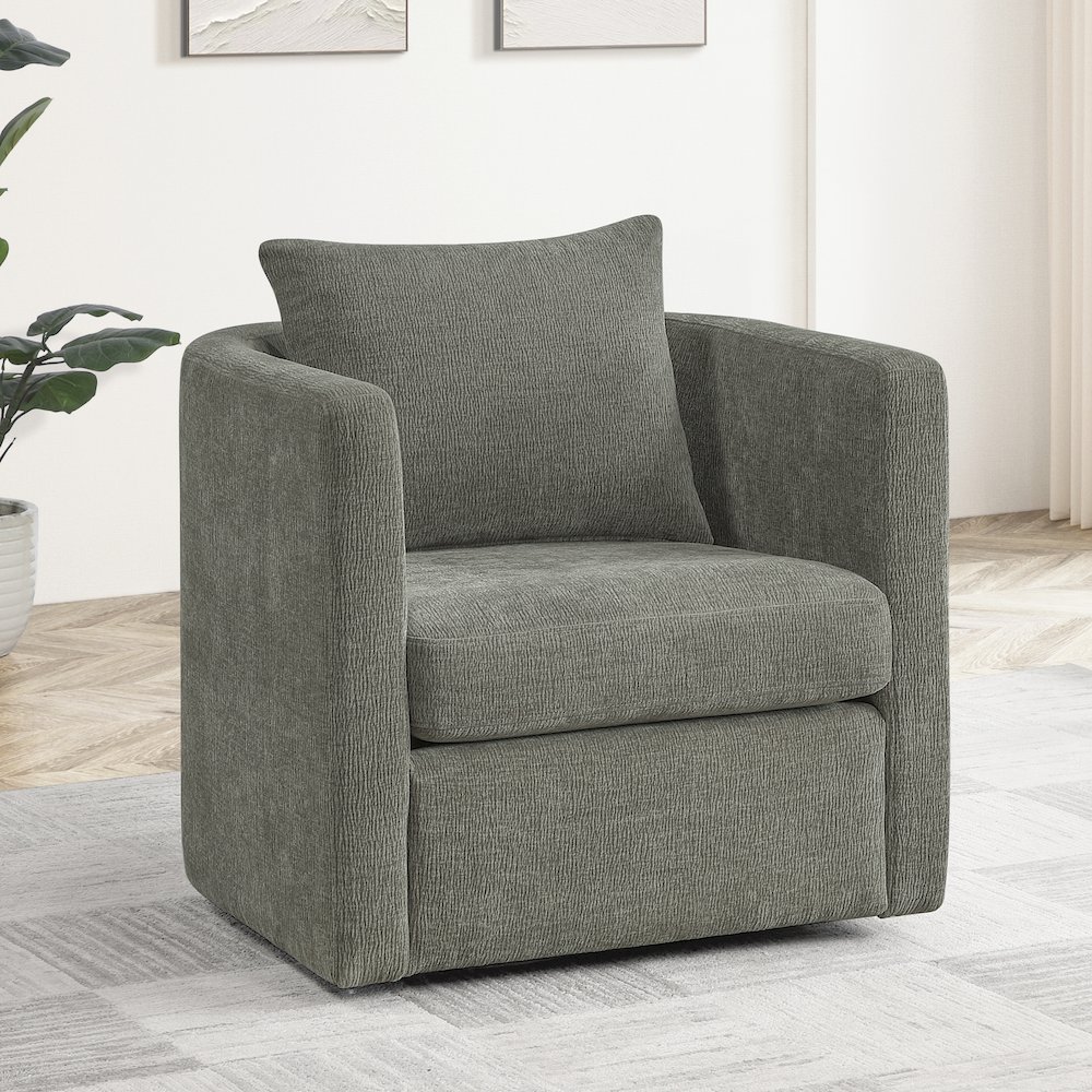Sheldon Grey Swivel Barrel Chair. Picture 3