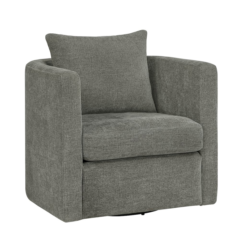 Sheldon Grey Swivel Barrel Chair. Picture 1