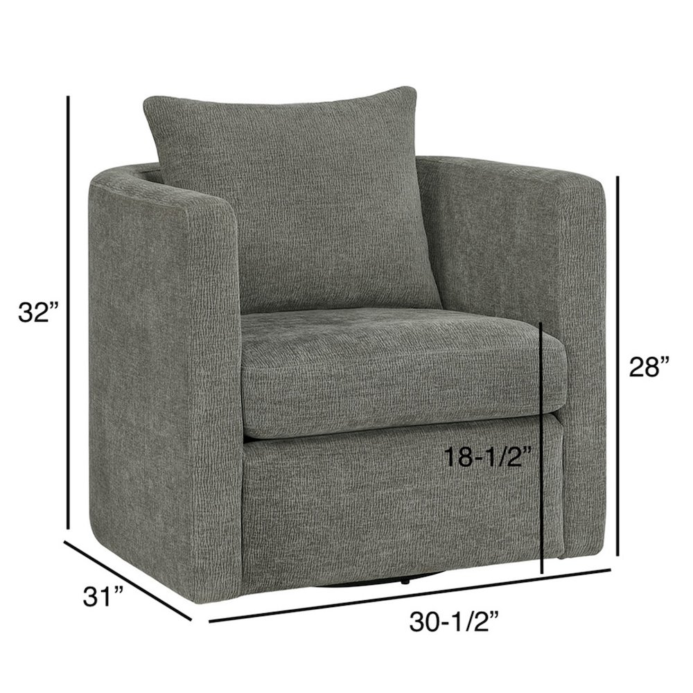 Sheldon Grey Swivel Barrel Chair. Picture 15