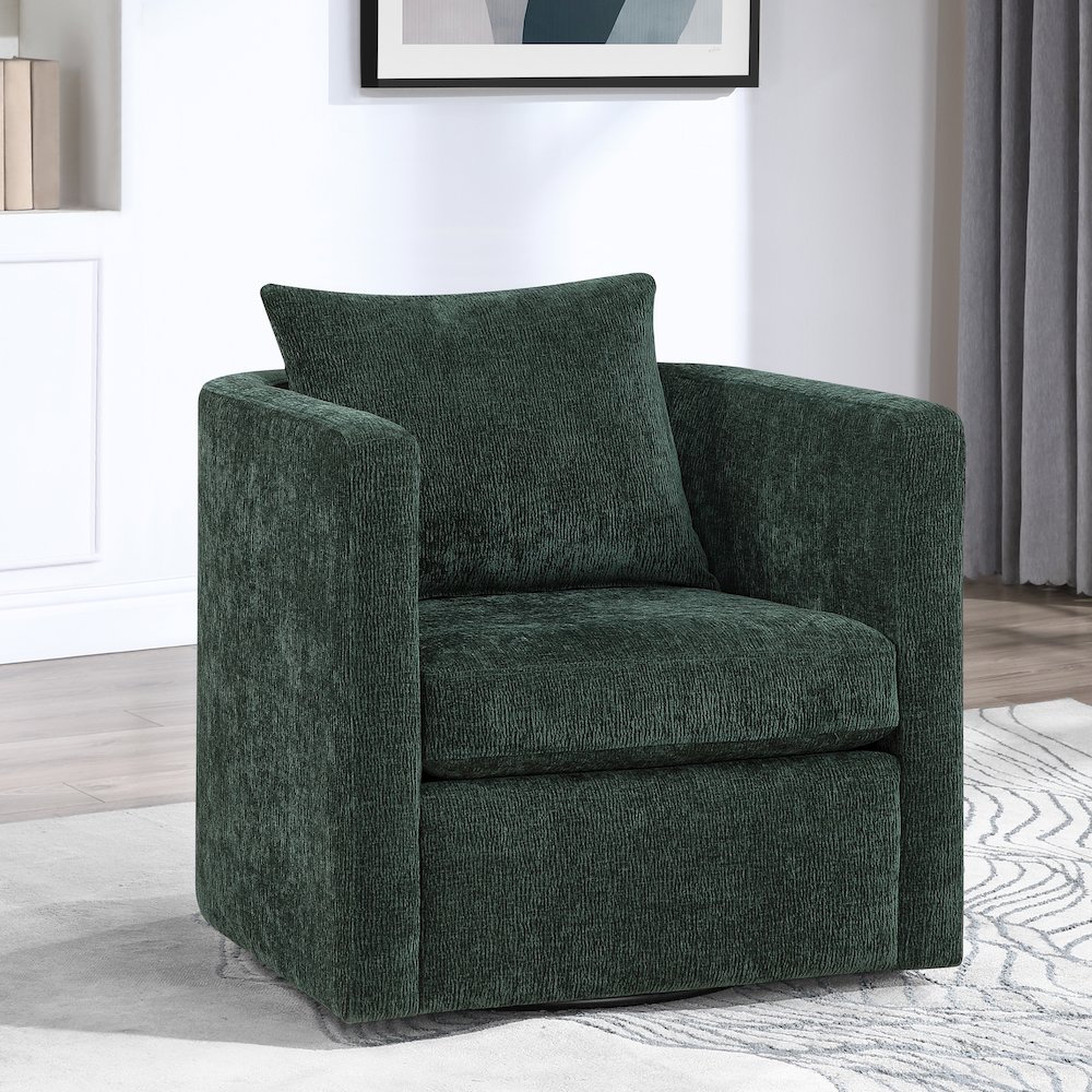 Sheldon Kelly Green  Swivel Barrel Chair. Picture 3