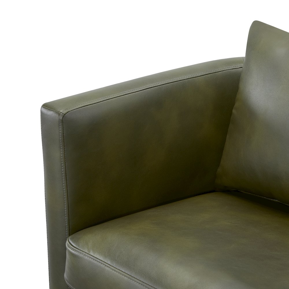 Sheldon Fern Green Faux Leather Swivel Barrel Chair. Picture 6
