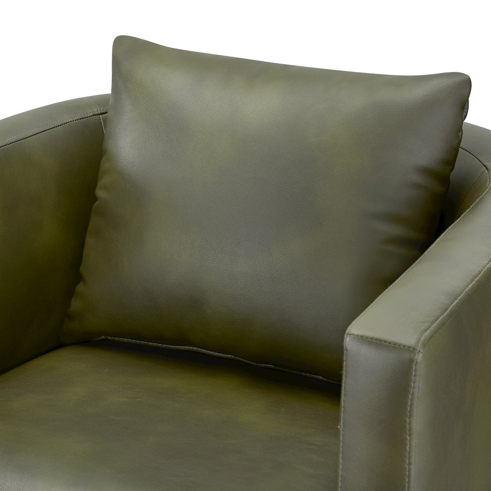 Sheldon Fern Green Faux Leather Swivel Barrel Chair. Picture 7