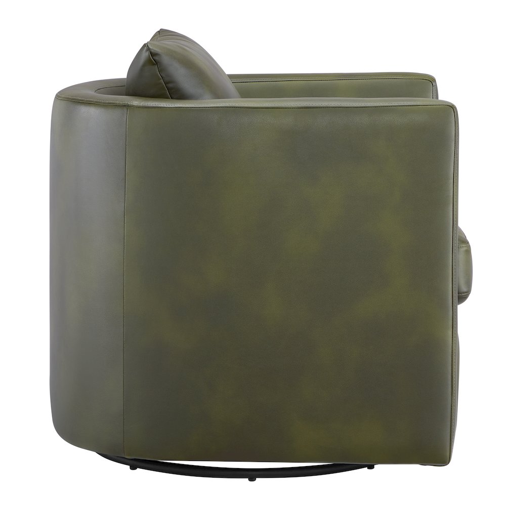 Sheldon Fern Green Faux Leather Swivel Barrel Chair. Picture 13