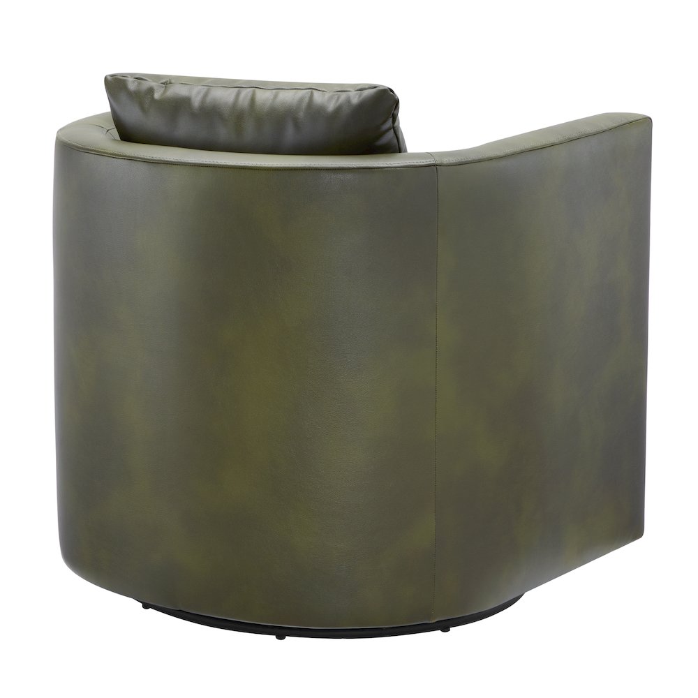 Sheldon Fern Green Faux Leather Swivel Barrel Chair. Picture 14
