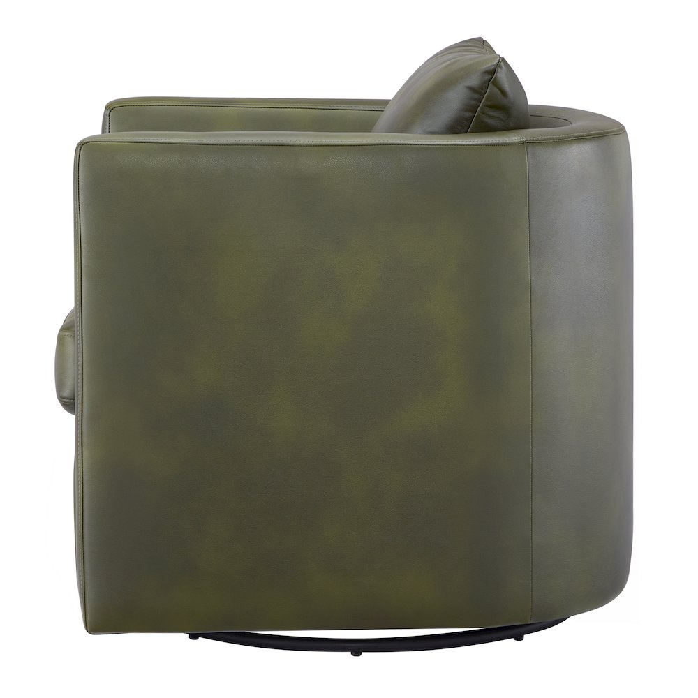 Sheldon Fern Green Faux Leather Swivel Barrel Chair. Picture 16