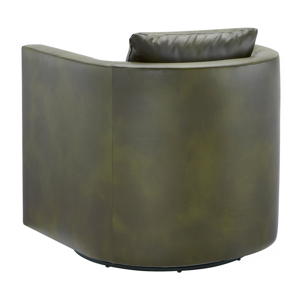 Sheldon Fern Green Faux Leather Swivel Barrel Chair. Picture 17