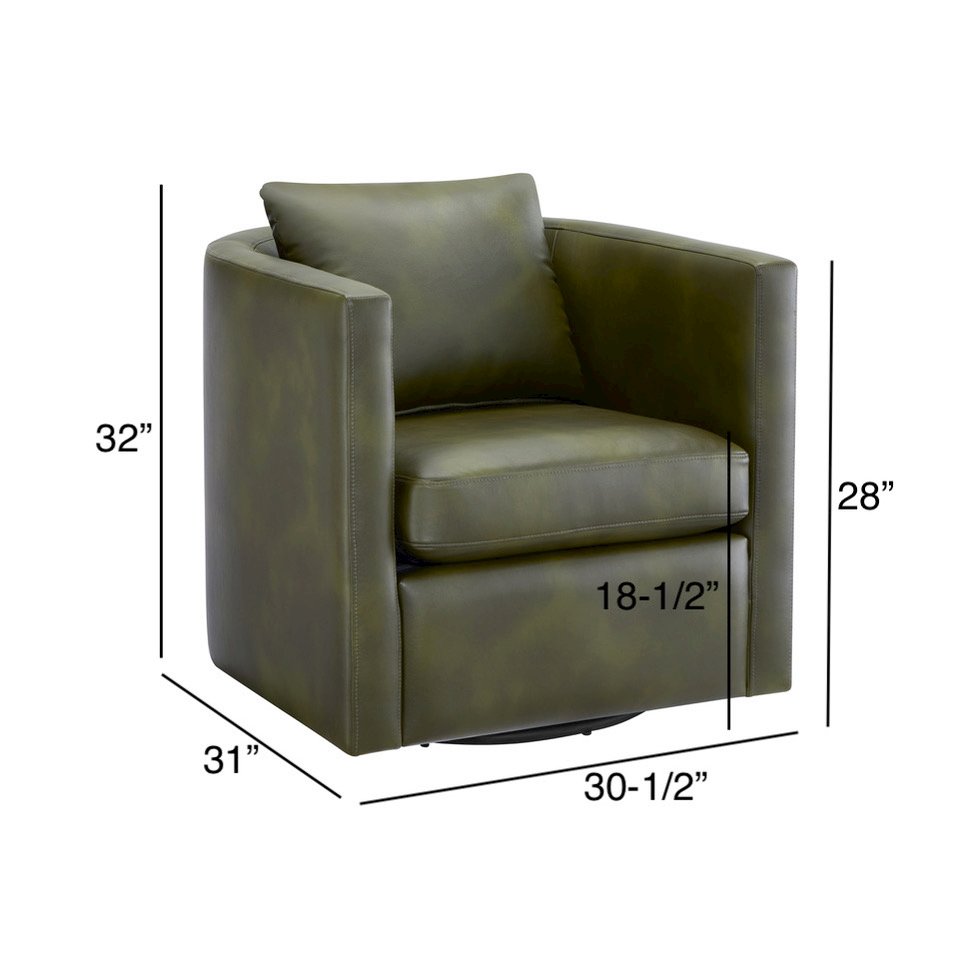 Sheldon Fern Green Faux Leather Swivel Barrel Chair. Picture 19