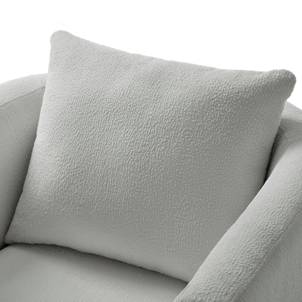 Sheldon Grey Performance Fabric Swivel Barrel Chair. Picture 5