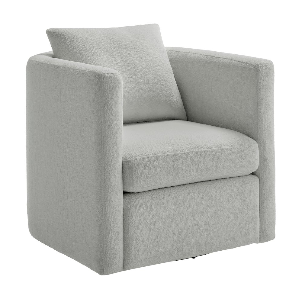 Sheldon Grey Performance Fabric Swivel Barrel Chair. Picture 1