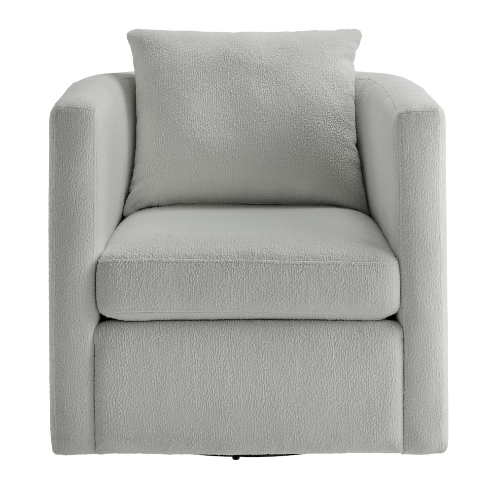 Sheldon Grey Performance Fabric Swivel Barrel Chair. Picture 2