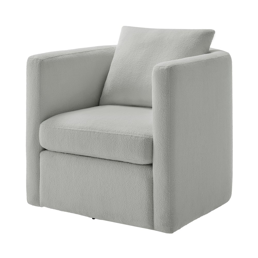 Sheldon Grey Performance Fabric Swivel Barrel Chair. Picture 12