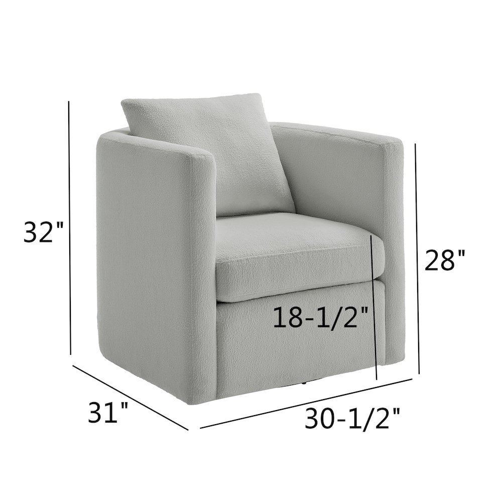 Sheldon Grey Performance Fabric Swivel Barrel Chair. Picture 15