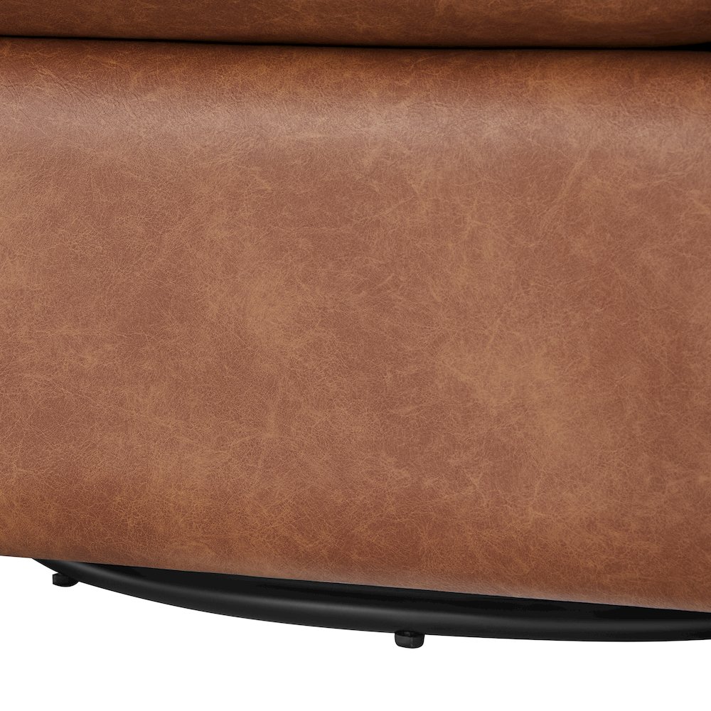 Sheldon Saddle Faux Leather Swivel Barrel Chair. Picture 11