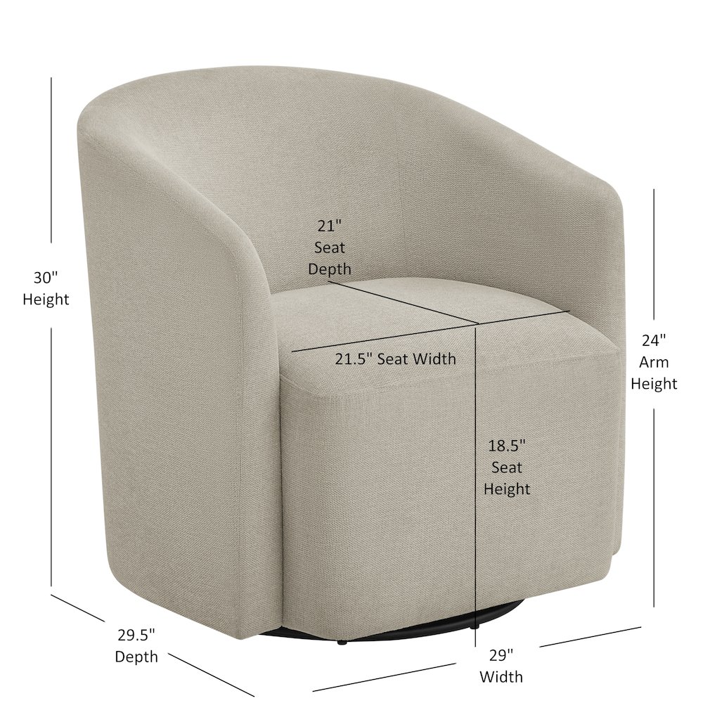 Amhurst Sea Oat Swivel Barrel Chair. Picture 16