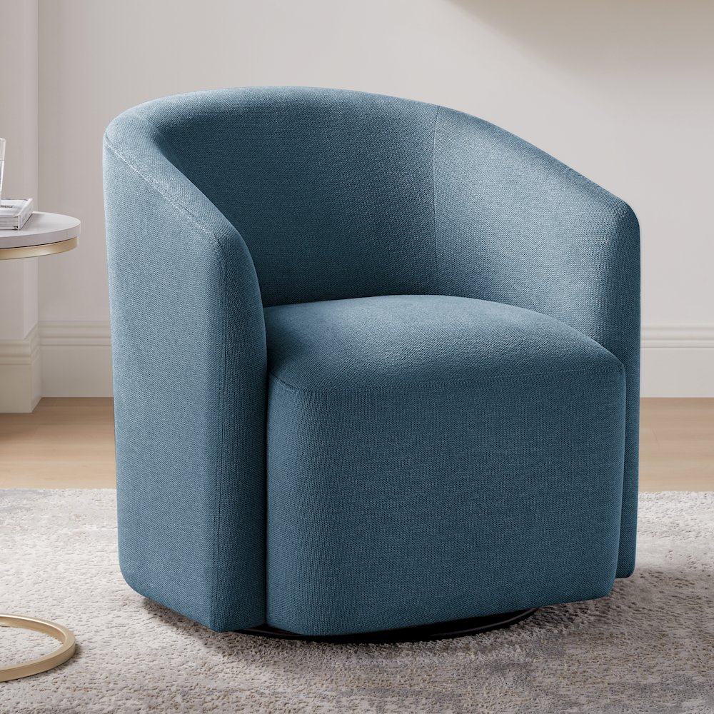 Amhurst Blue Swivel Barrel Chair. Picture 3