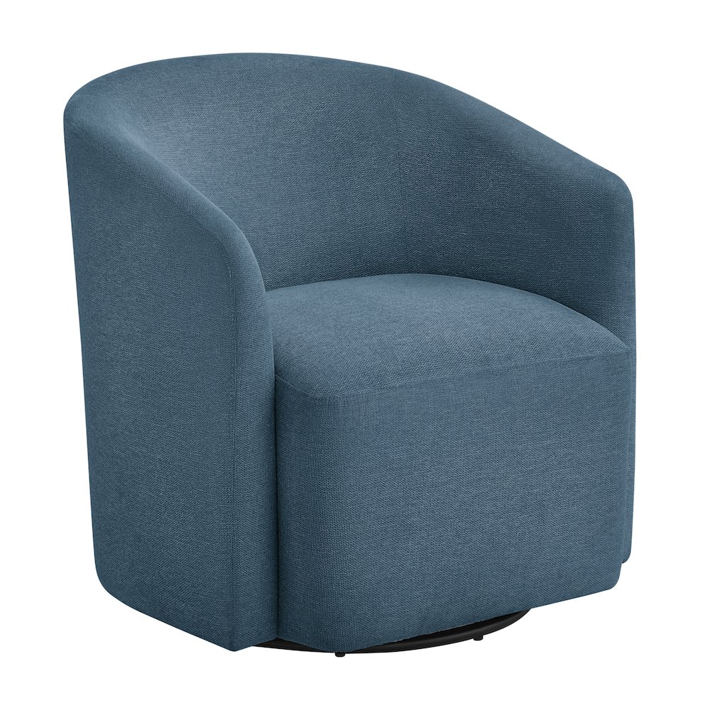Amhurst Blue Swivel Barrel Chair. Picture 1