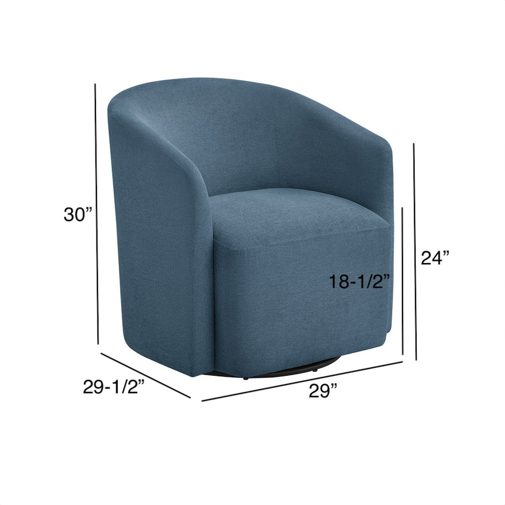 Amhurst Blue Swivel Barrel Chair. Picture 15