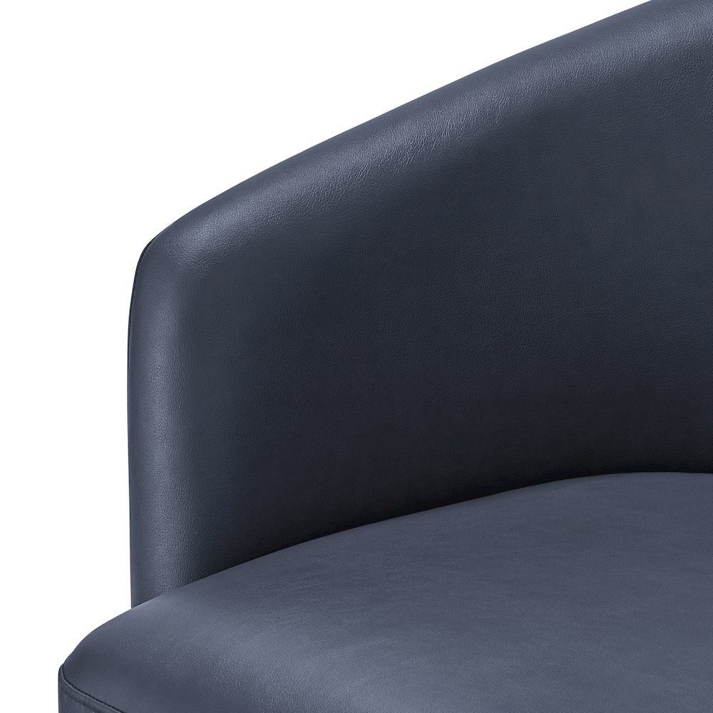 Amhurst Midnight Blue Faux Leather Swivel Barrel Chair. Picture 4