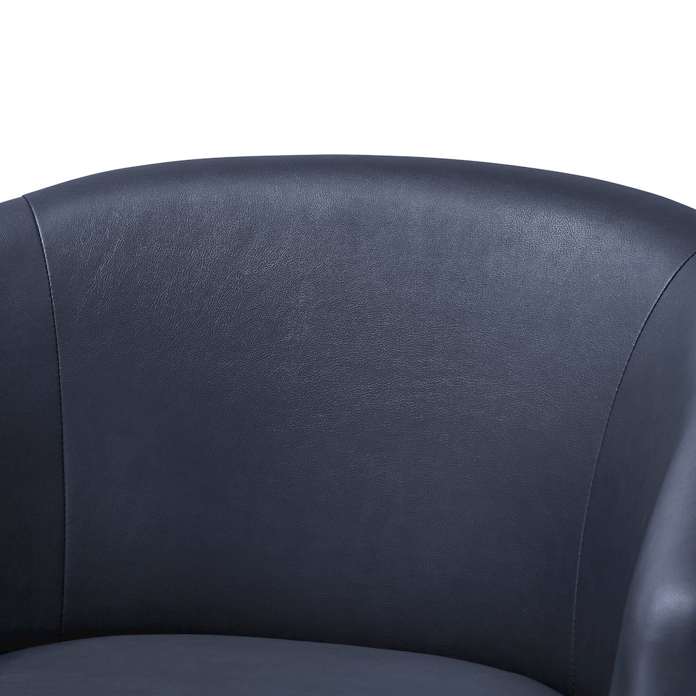 Amhurst Midnight Blue Faux Leather Swivel Barrel Chair. Picture 5