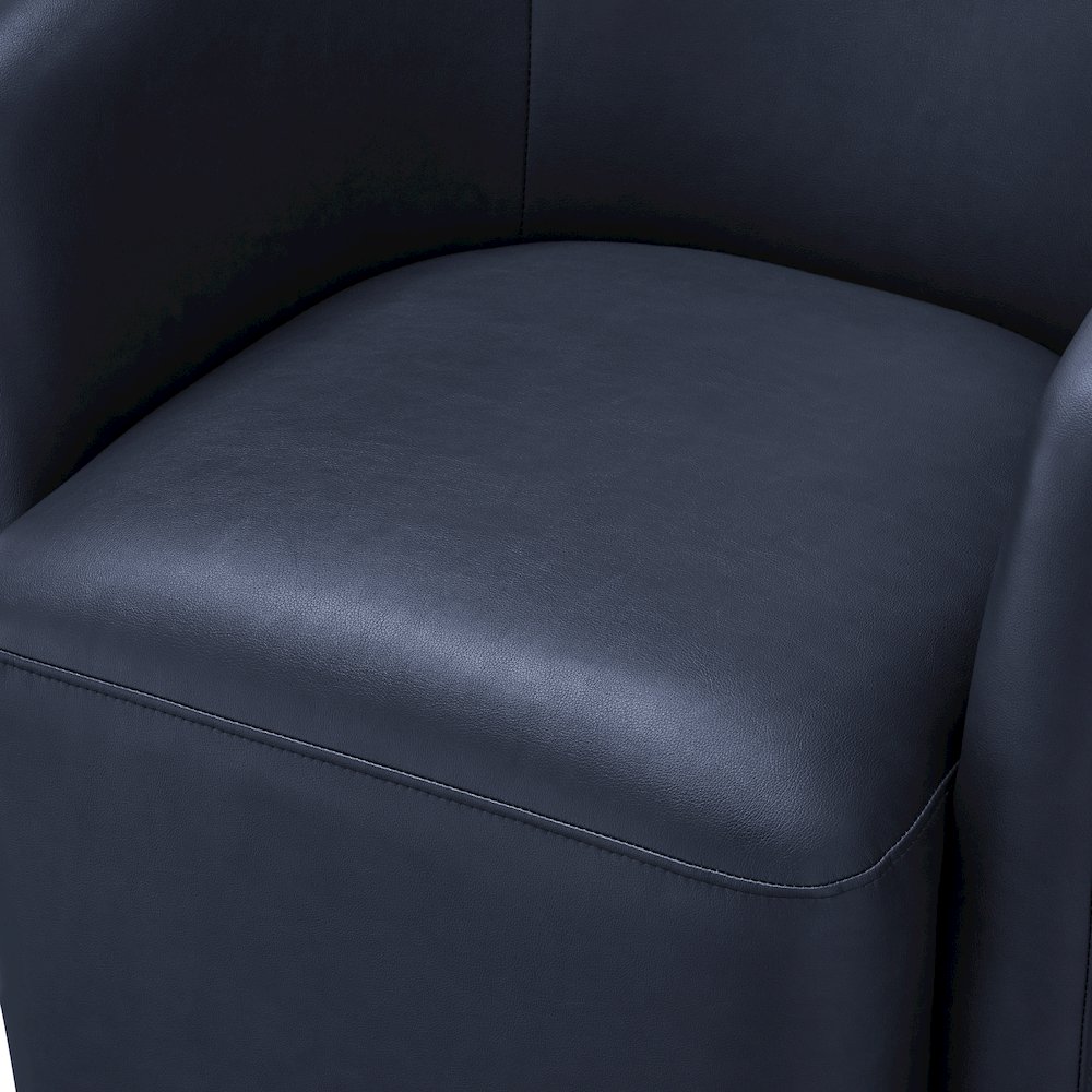 Amhurst Midnight Blue Faux Leather Swivel Barrel Chair. Picture 7