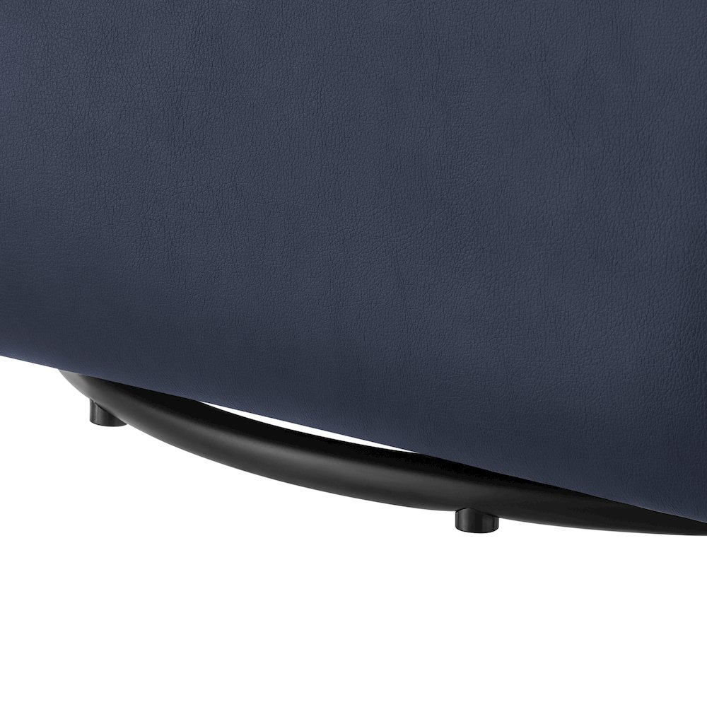 Amhurst Midnight Blue Faux Leather Swivel Barrel Chair. Picture 8