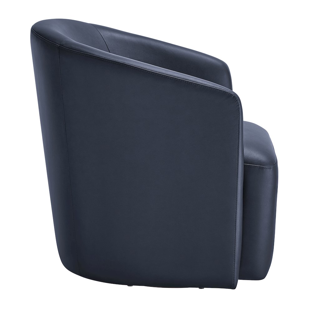 Amhurst Midnight Blue Faux Leather Swivel Barrel Chair. Picture 11
