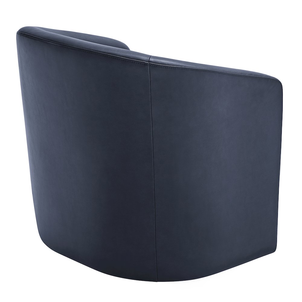 Amhurst Midnight Blue Faux Leather Swivel Barrel Chair. Picture 12