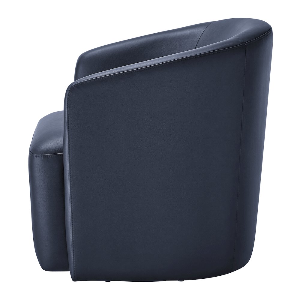 Amhurst Midnight Blue Faux Leather Swivel Barrel Chair. Picture 14