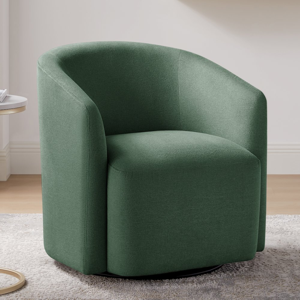 Amhurst Green Swivel Barrel Chair. Picture 3