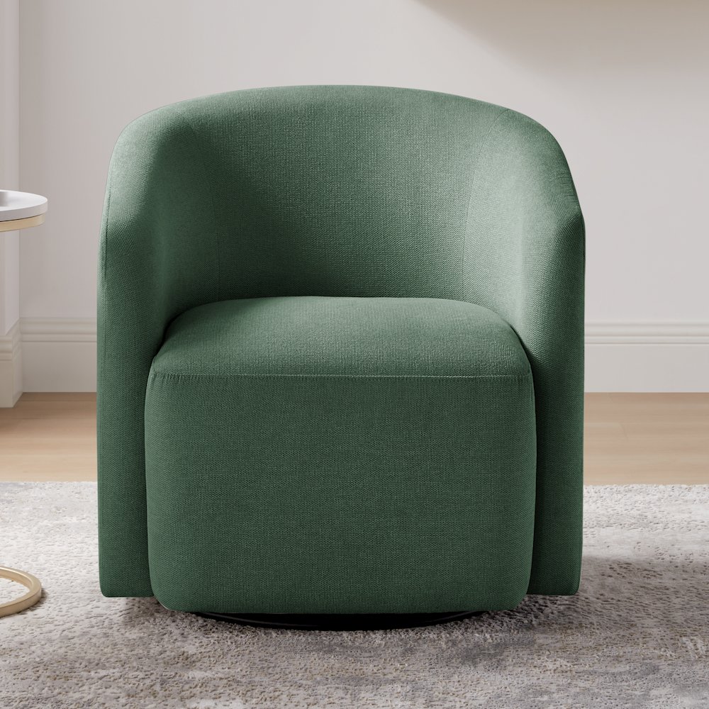 Amhurst Green Swivel Barrel Chair. Picture 9