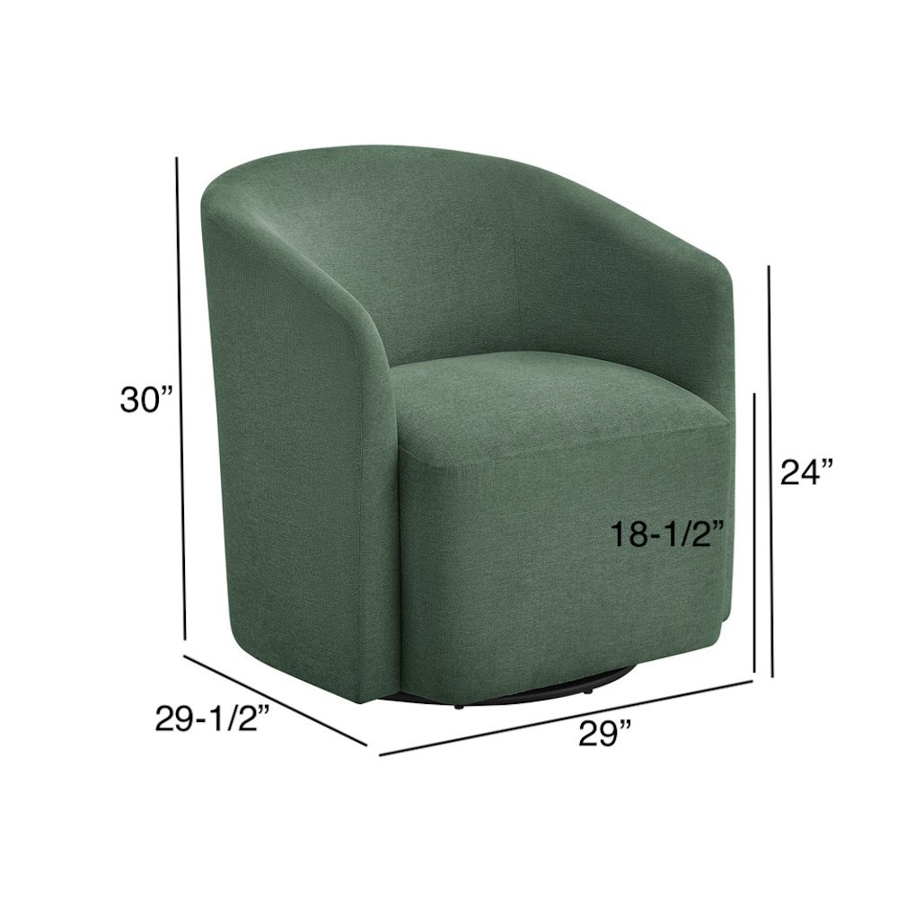 Amhurst Green Swivel Barrel Chair. Picture 15