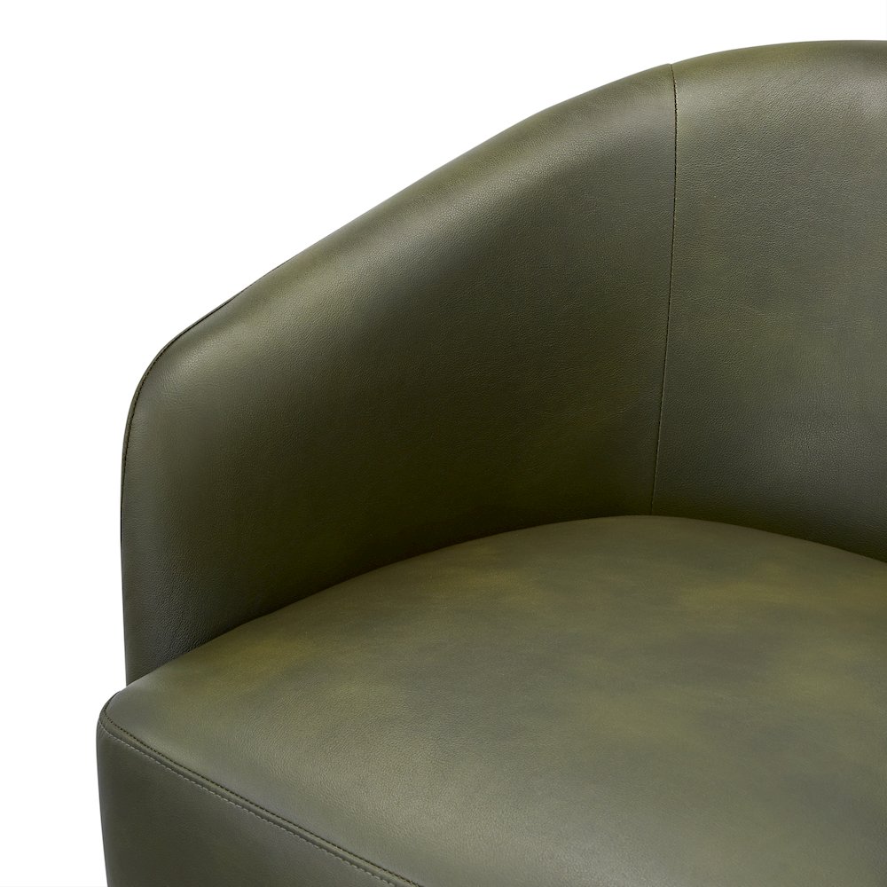 Amhurst Fern Green Faux Leather Swivel Barrel Chair. Picture 7