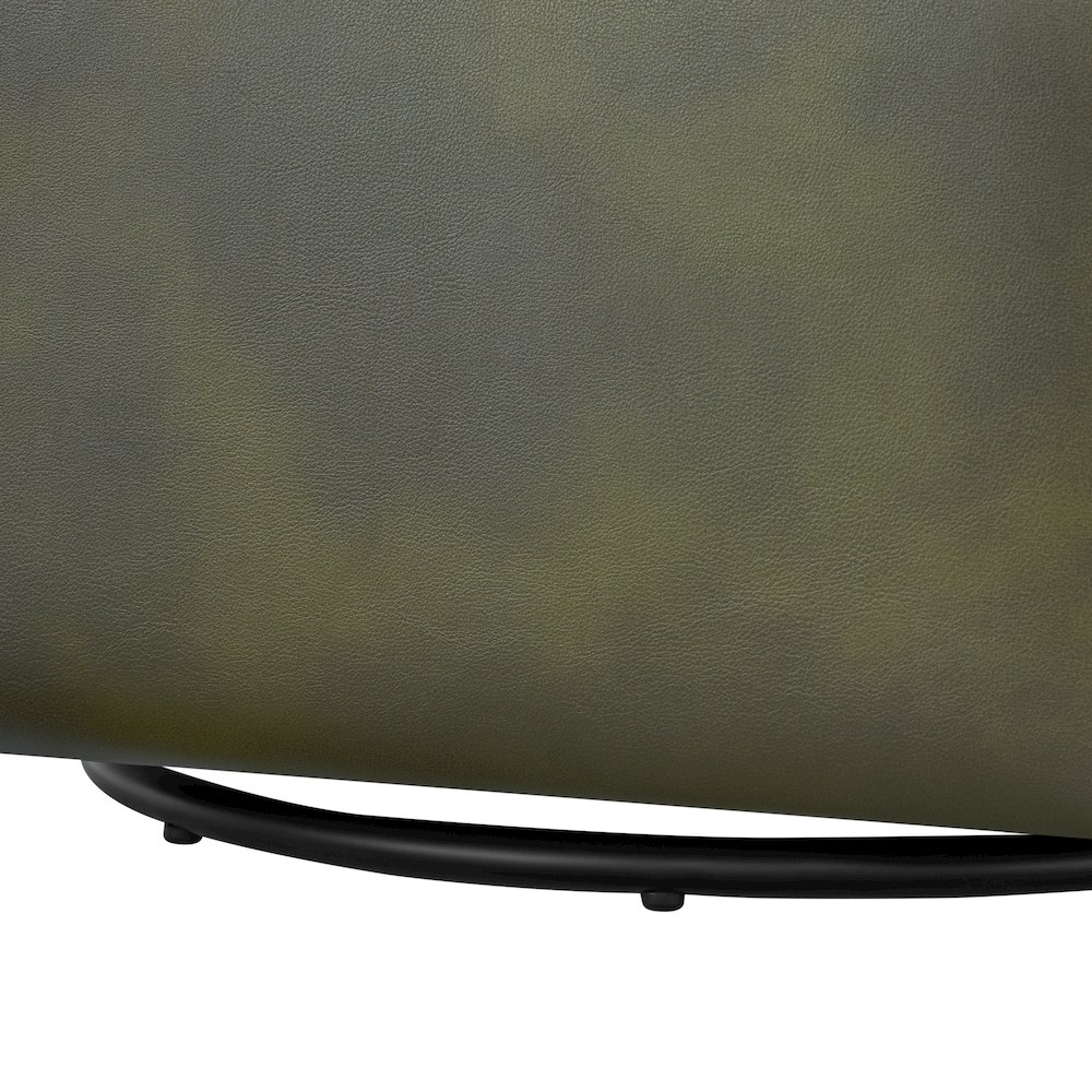 Amhurst Fern Green Faux Leather Swivel Barrel Chair. Picture 8