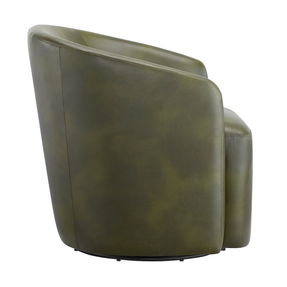 Amhurst Fern Green Faux Leather Swivel Barrel Chair. Picture 11