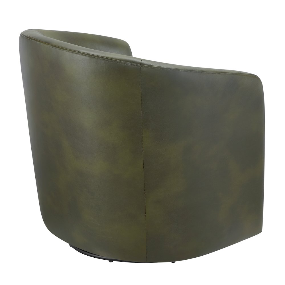 Amhurst Fern Green Faux Leather Swivel Barrel Chair. Picture 12