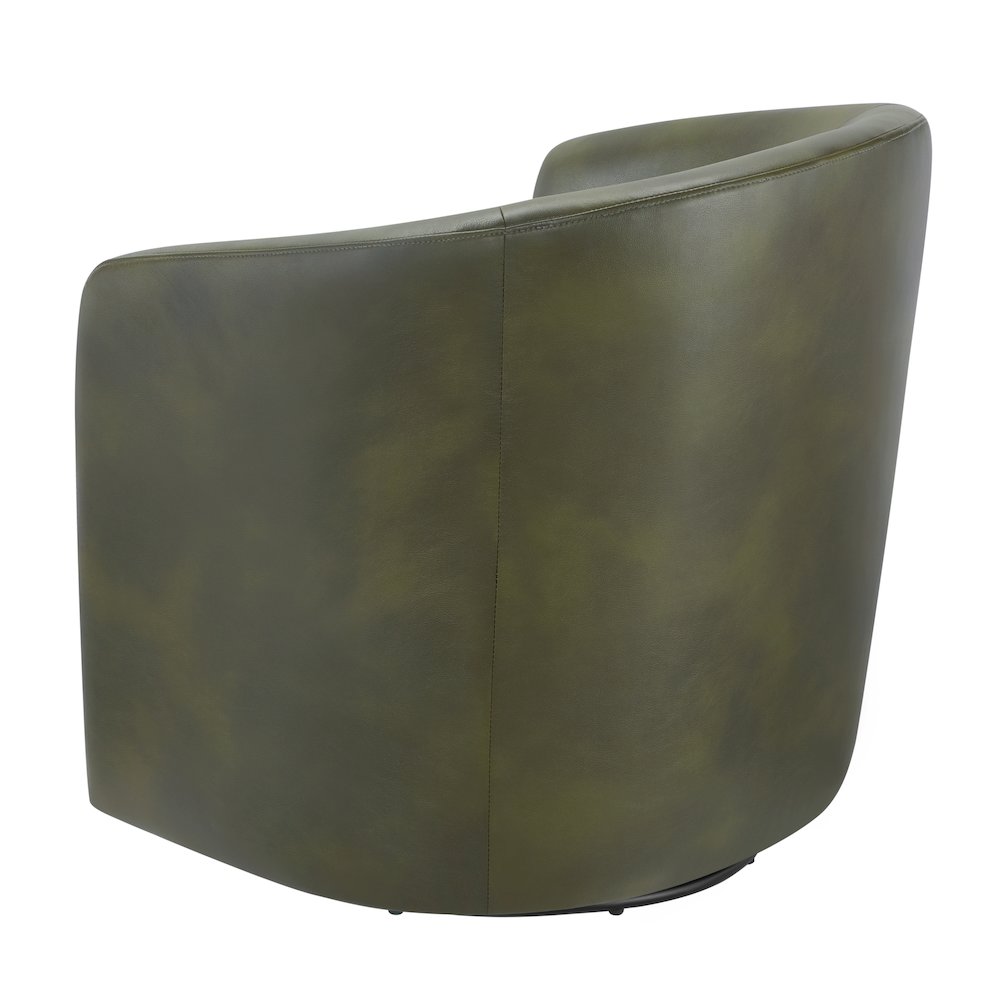 Amhurst Fern Green Faux Leather Swivel Barrel Chair. Picture 15