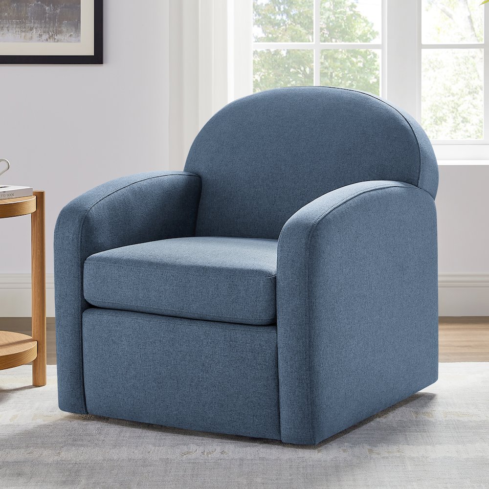 Elkhart Blue Swivel Chair. Picture 2