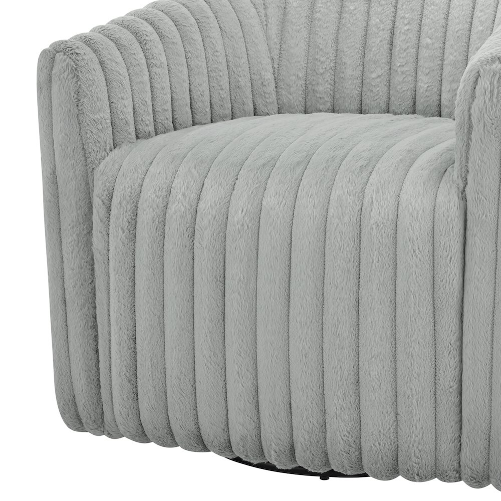 Audrey Ultra Plush Wide Cord-like Swivel Barrel Chair. Picture 3