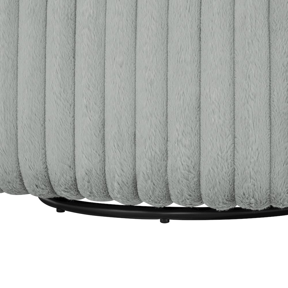 Audrey Ultra Plush Wide Cord-like Swivel Barrel Chair. Picture 4