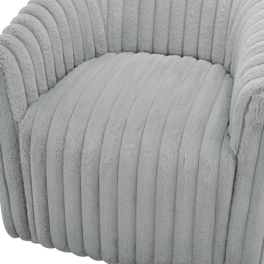 Audrey Ultra Plush Wide Cord-like Swivel Barrel Chair. Picture 5