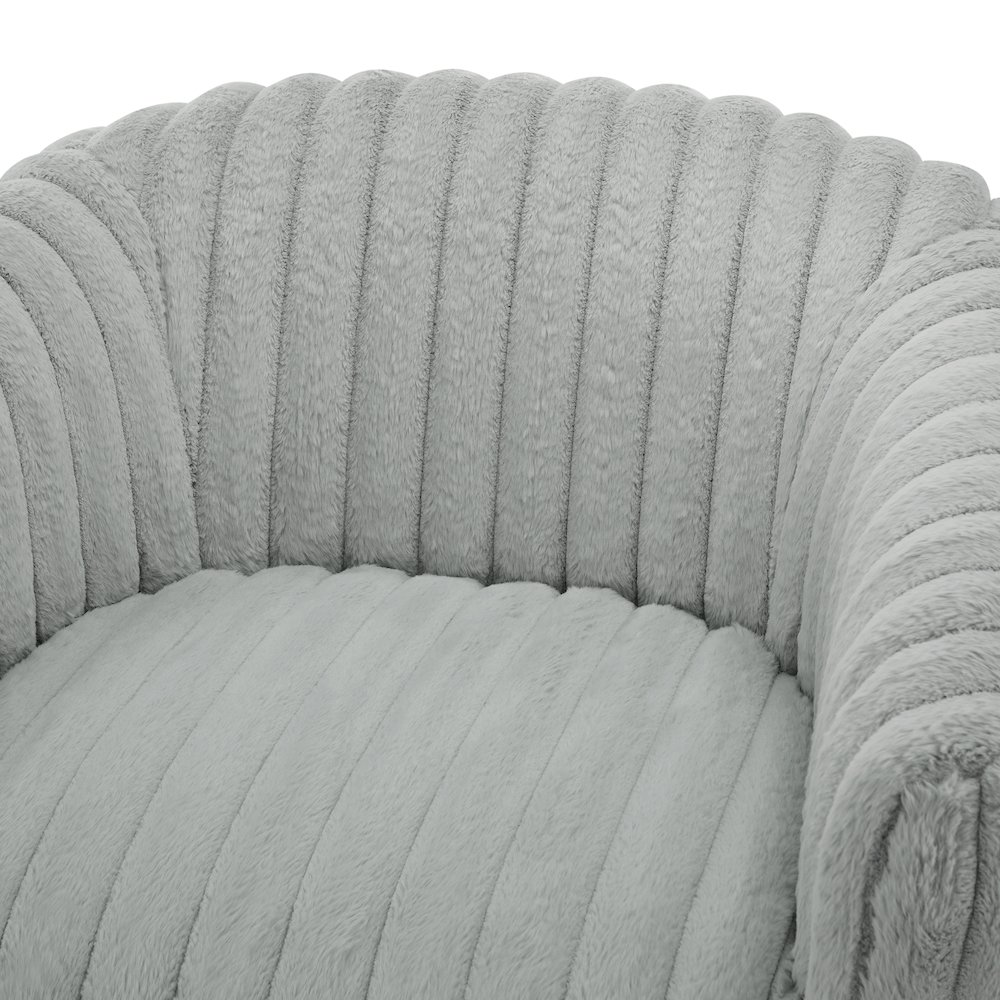 Audrey Ultra Plush Wide Cord-like Swivel Barrel Chair. Picture 6