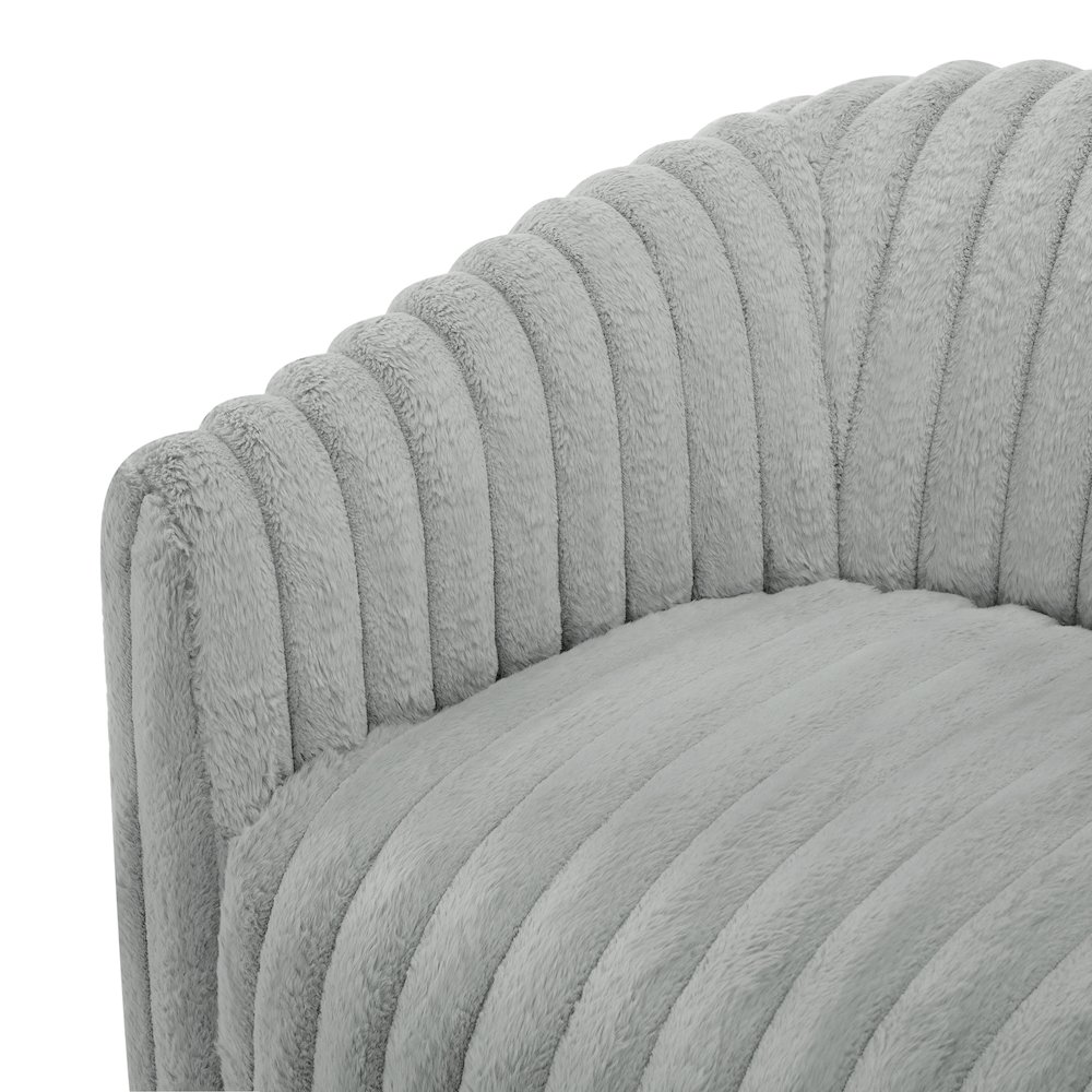 Audrey Ultra Plush Wide Cord-like Swivel Barrel Chair. Picture 7