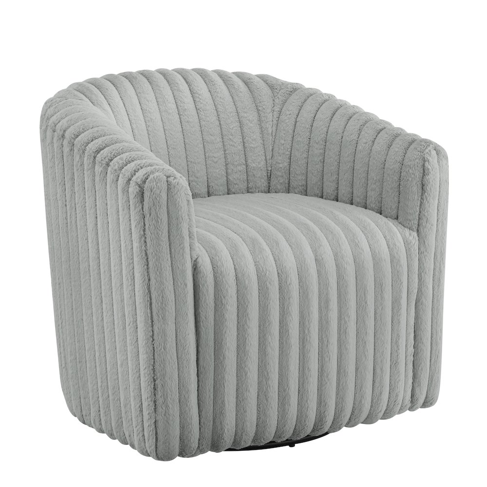 Audrey Ultra Plush Wide Cord-like Swivel Barrel Chair. Picture 8