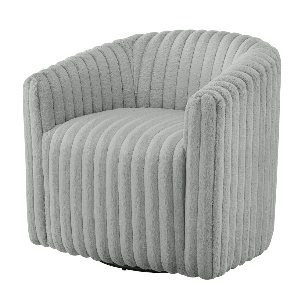 Audrey Ultra Plush Wide Cord-like Swivel Barrel Chair. Picture 13