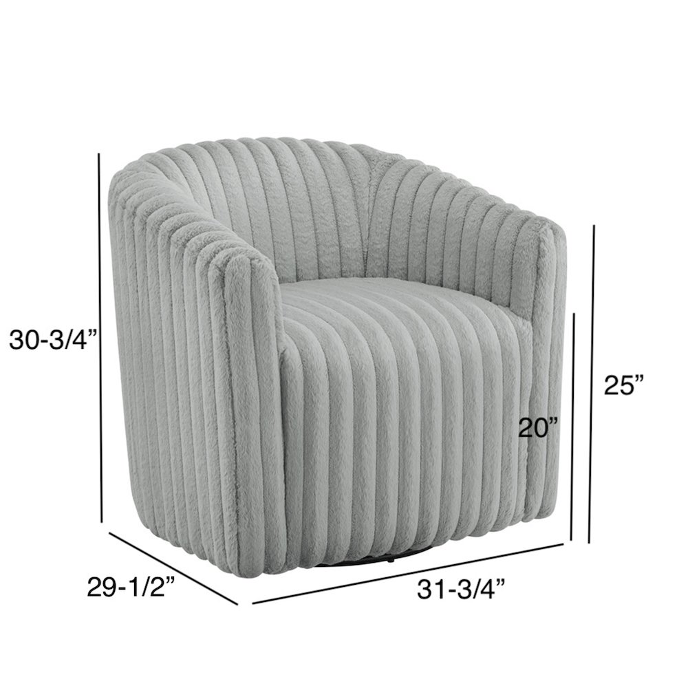 Audrey Ultra Plush Wide Cord-like Swivel Barrel Chair. Picture 16