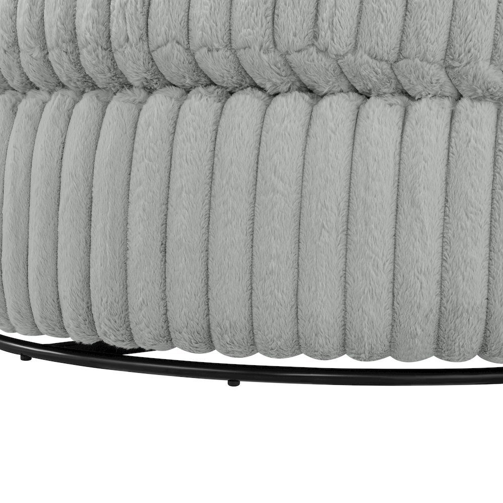 Meryl Ultra Plush Wide Cord-like Oversized Swivel Barrel Chair. Picture 3