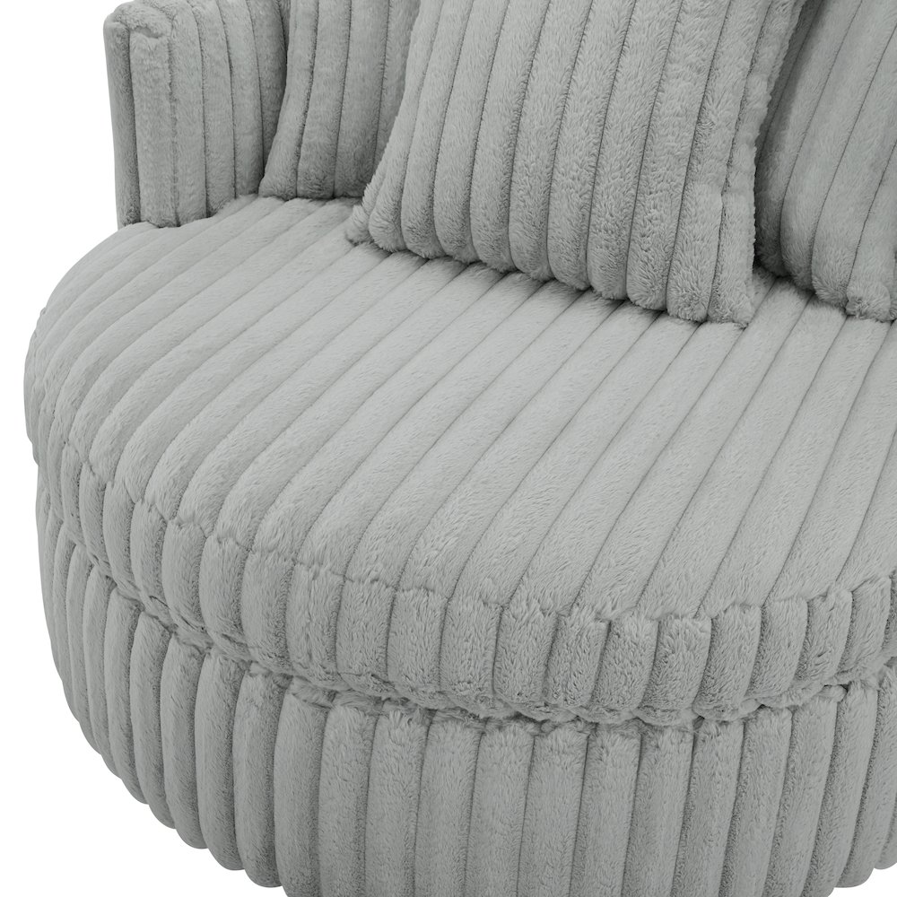 Meryl Ultra Plush Wide Cord-like Oversized Swivel Barrel Chair. Picture 4