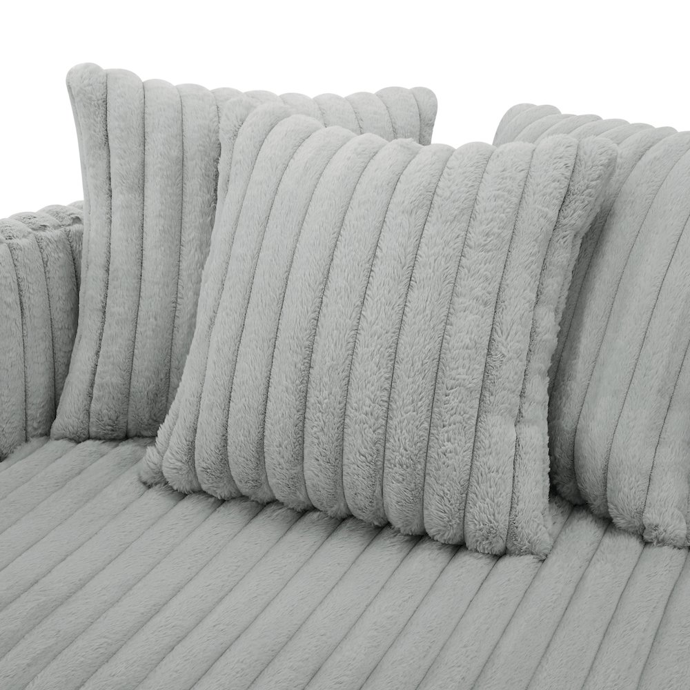 Meryl Ultra Plush Wide Cord-like Oversized Swivel Barrel Chair. Picture 5