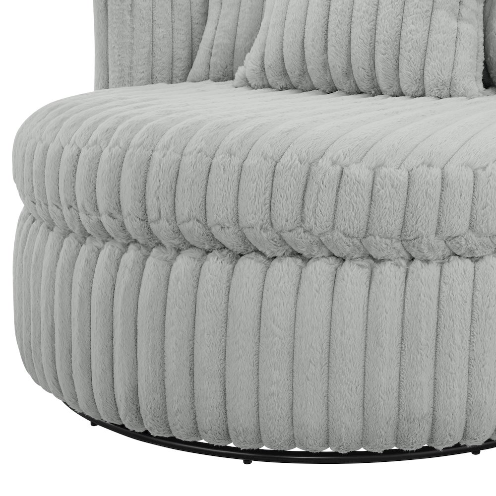 Meryl Ultra Plush Wide Cord-like Oversized Swivel Barrel Chair. Picture 7